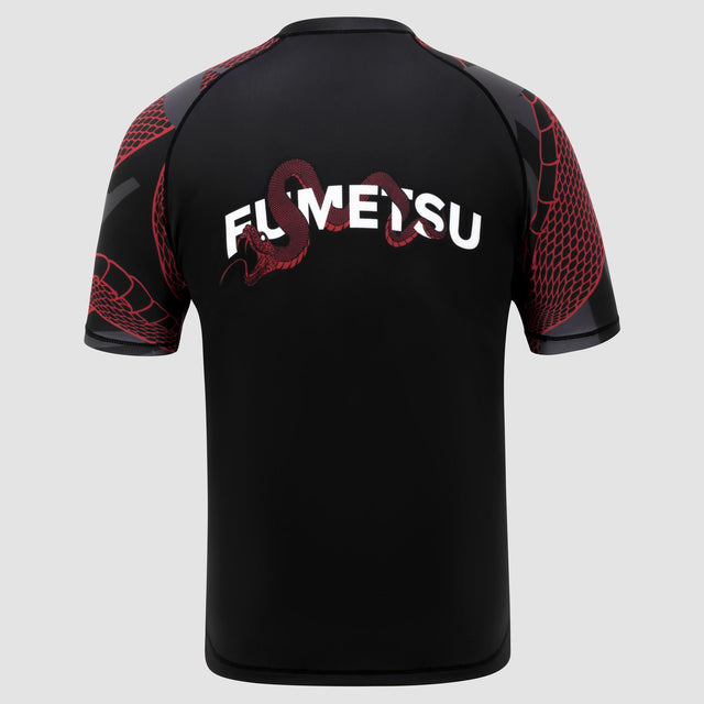 Fumetsu Anaconda Womens Short Sleeve Rash Guard Black/Red