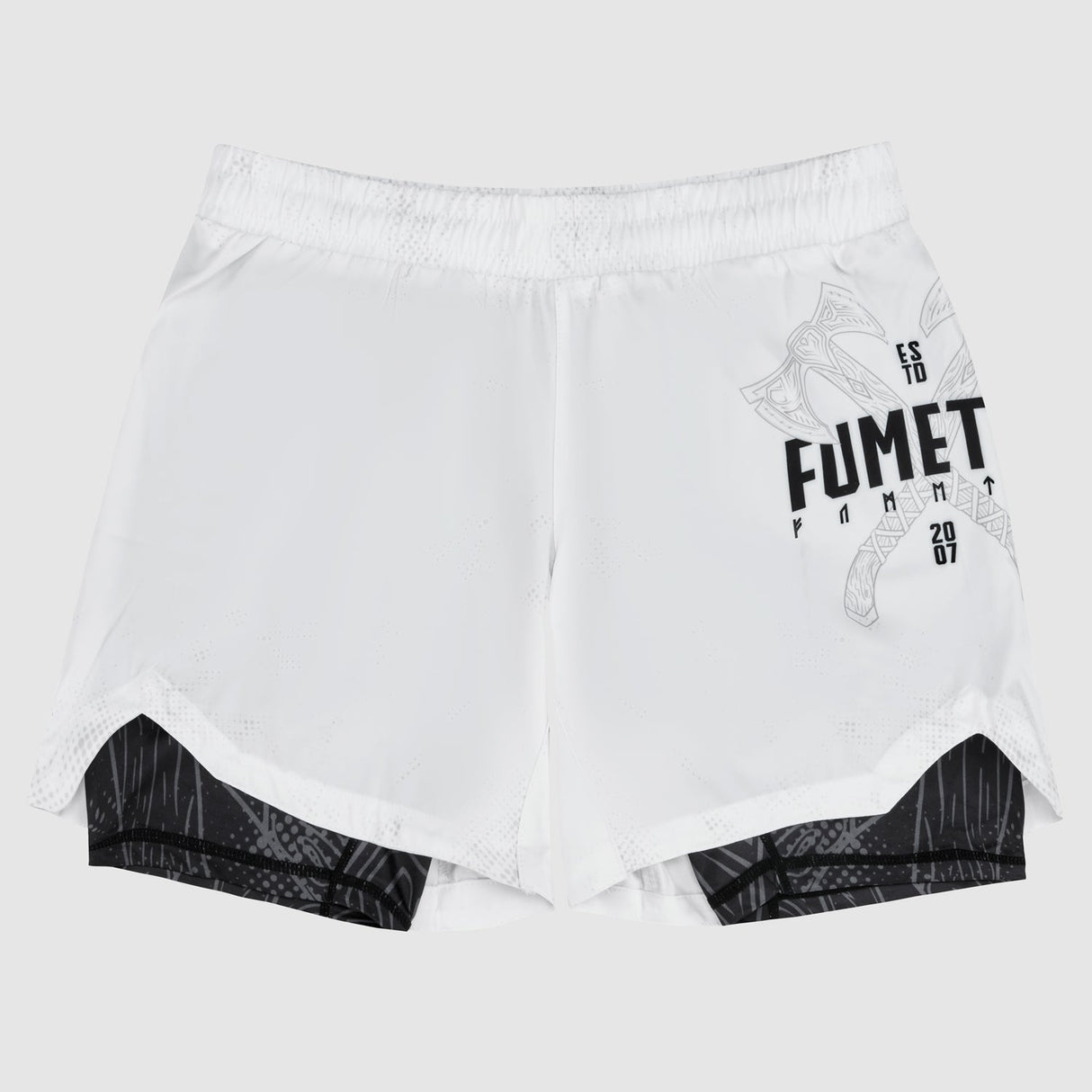Fumetsu Berserker Dual Layer Fight Shorts White/Black