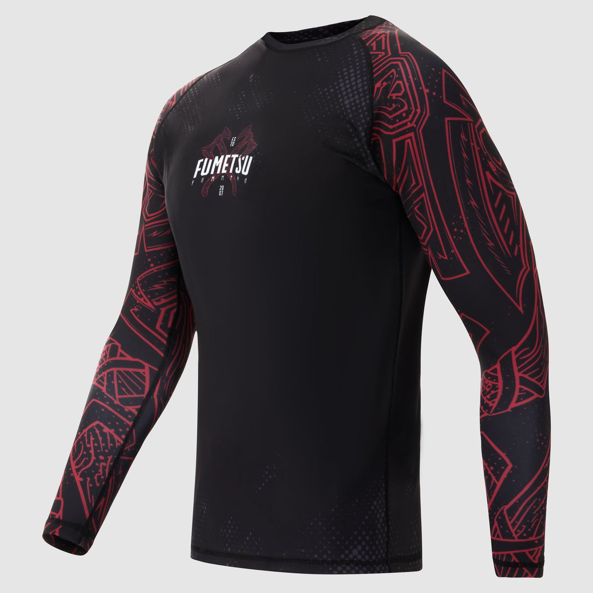Fumetsu Berserker Rash Guard z długim rękawem w kolorze czarnym/czerwonym