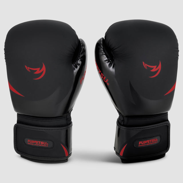 Fumetsu Ghost S3 Kids Boxing Gloves Black/Red - front view