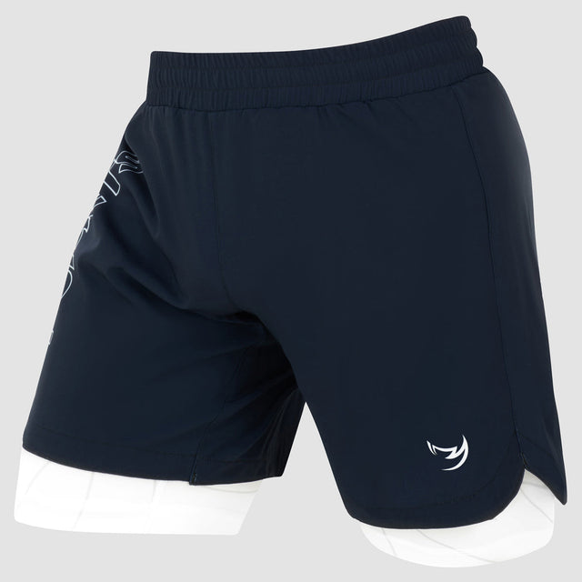 Fumetsu Icon Dual Layer Fight Shorts Navy/White