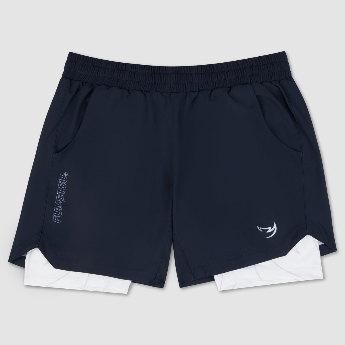 Fumetsu Icon Dual Layer Training Shorts Navy/White