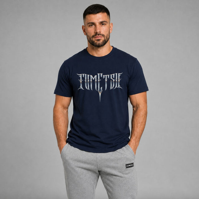 Fumetsu Brushed Metal T-Shirt Navy Lifestyle 2