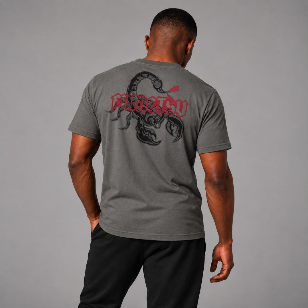 Fumetsu Inked - Scorpion T-Shirt Charcoal/Red Back
