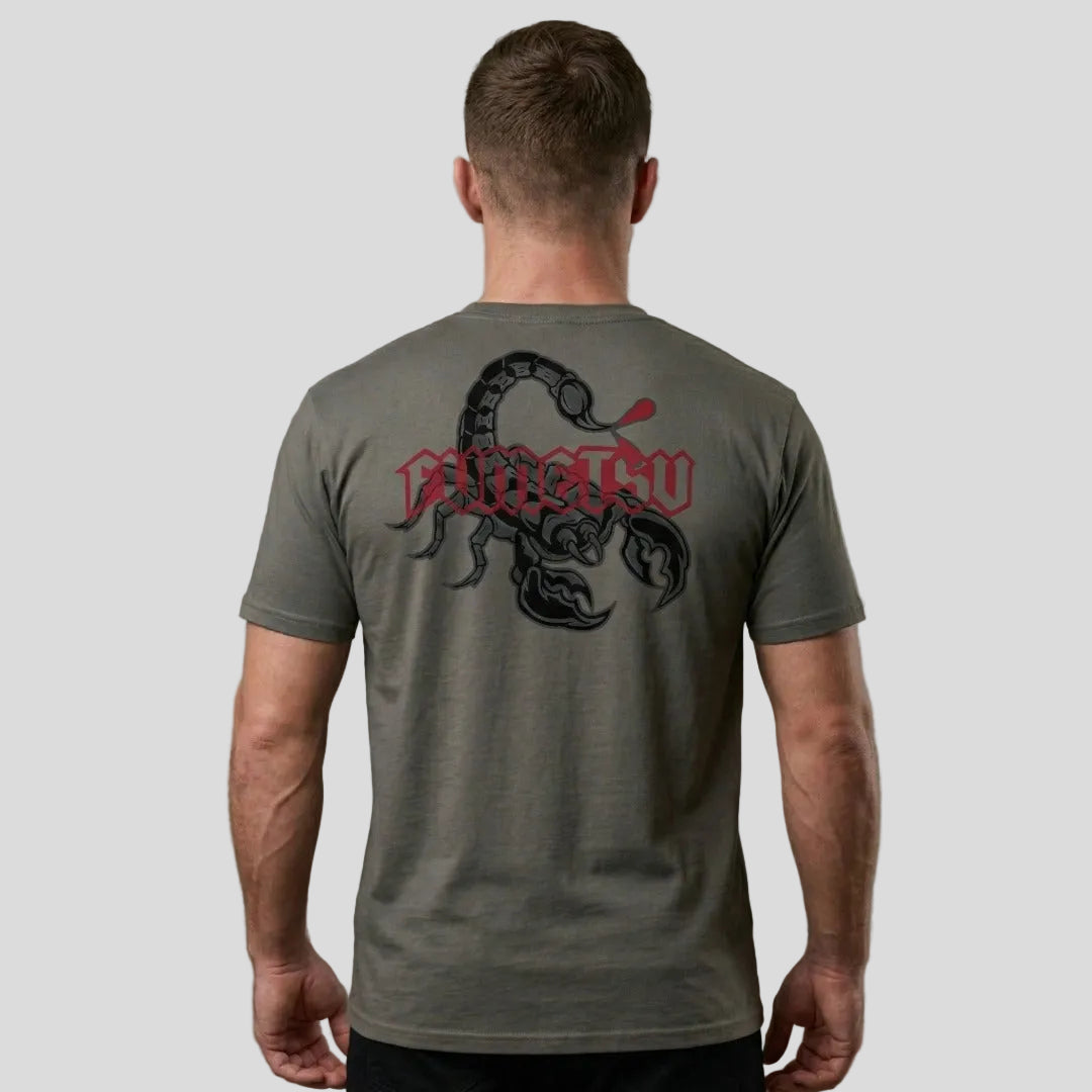 Fumetsu Inked - Scorpion T-Shirt Charcoal/Red Lifestyle 2