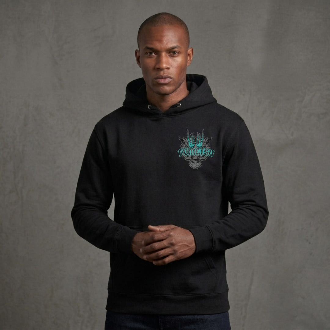 Fumetsu Inked - Tiger Hoodie Black/Teal Lifestyle