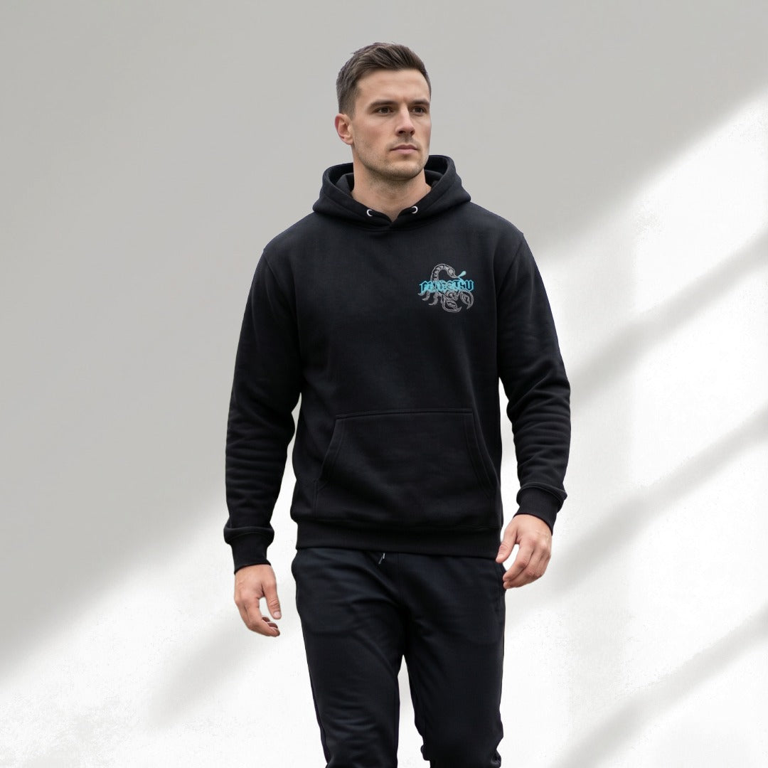 Fumetsu Inked Scorpion Hoodie Black/Teal Lifestyle