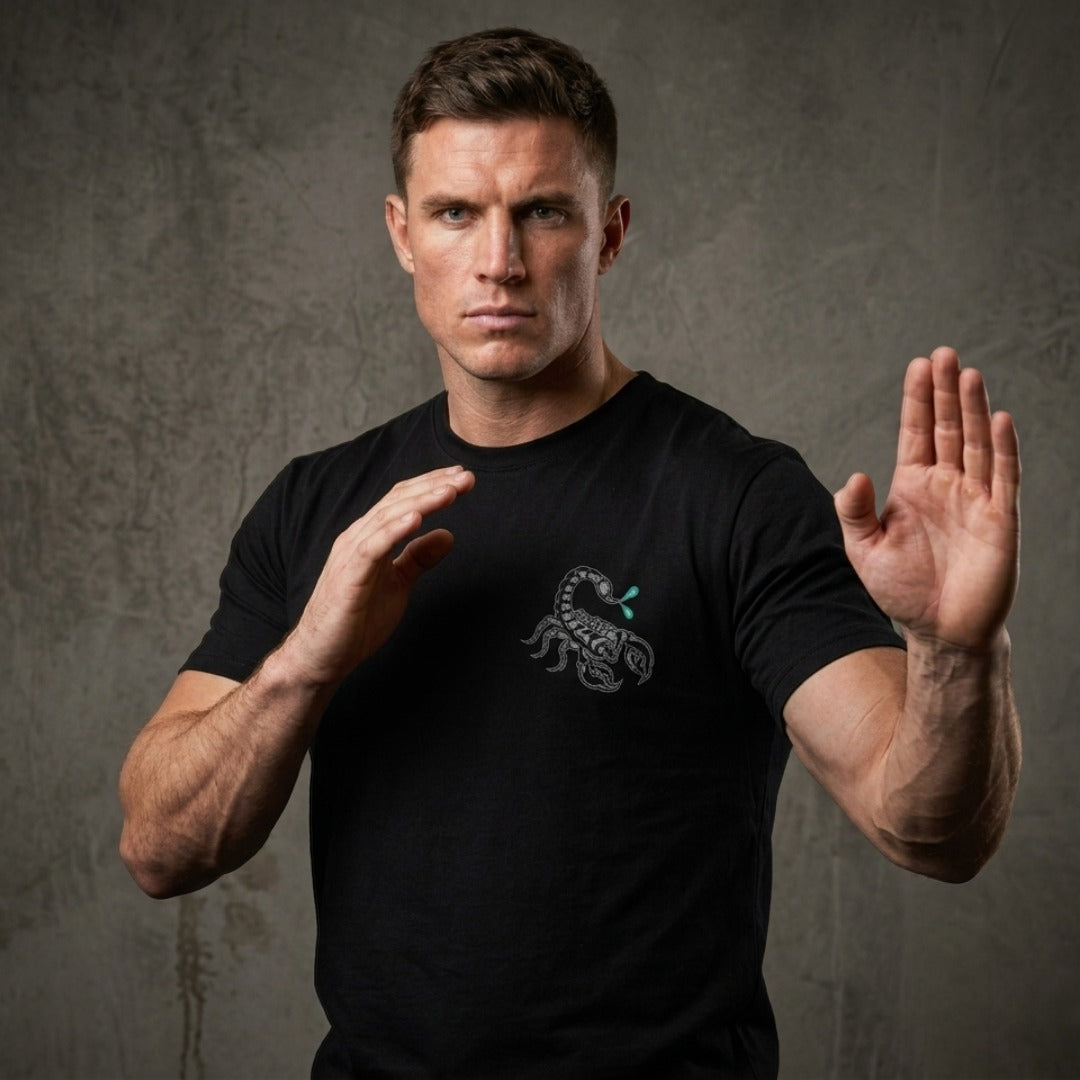 Fumetsu Inked Scorpion T-Shirt Black/Grey/Teal Lifestyle