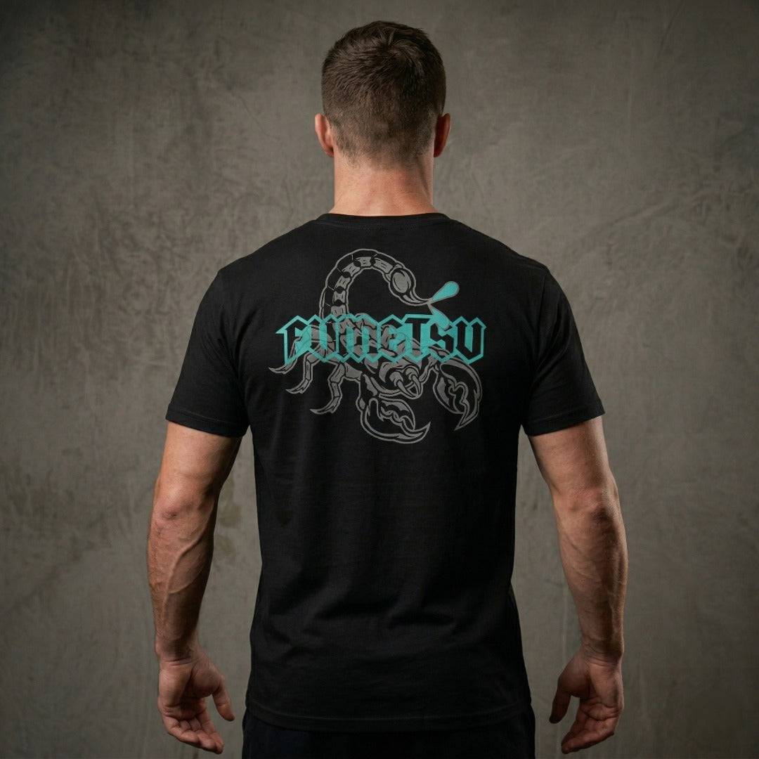 Fumetsu Inked Scorpion T-Shirt Black/Grey/Teal Lifestyle 2
