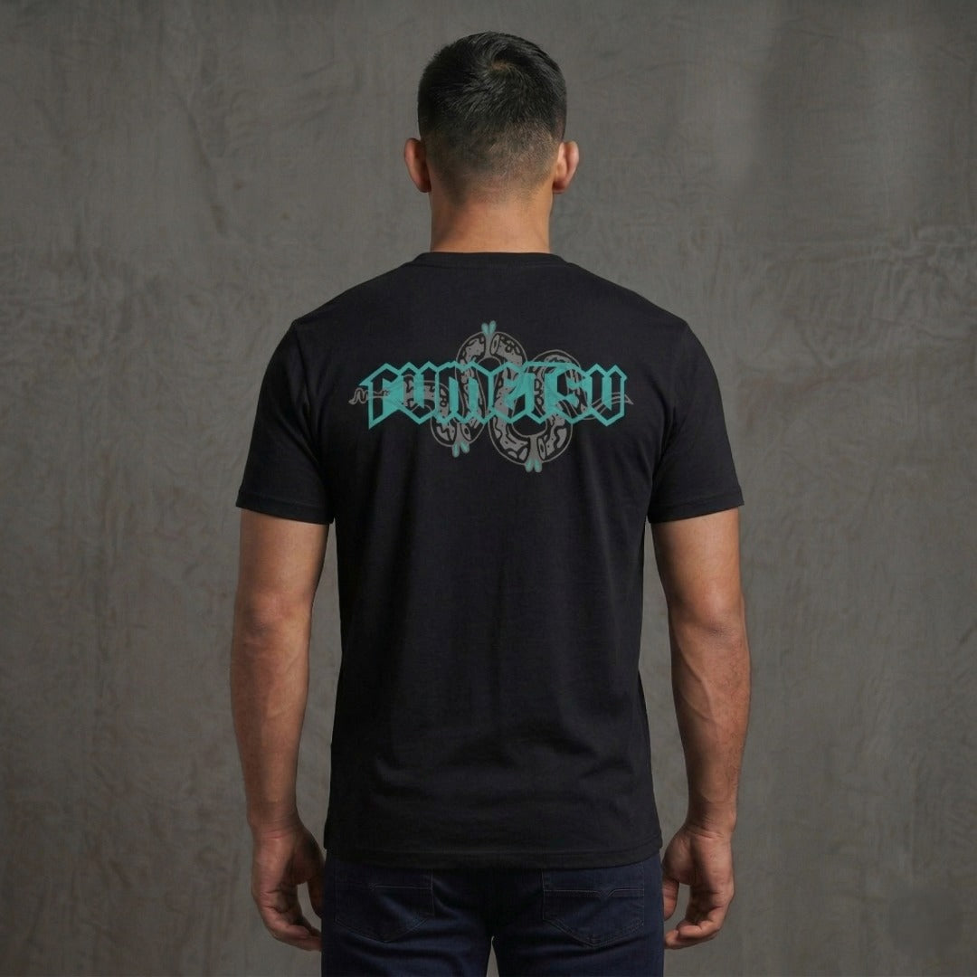 Fumetsu Inked Snake T-Shirt Black/Grey/Teal Lifestyle 2