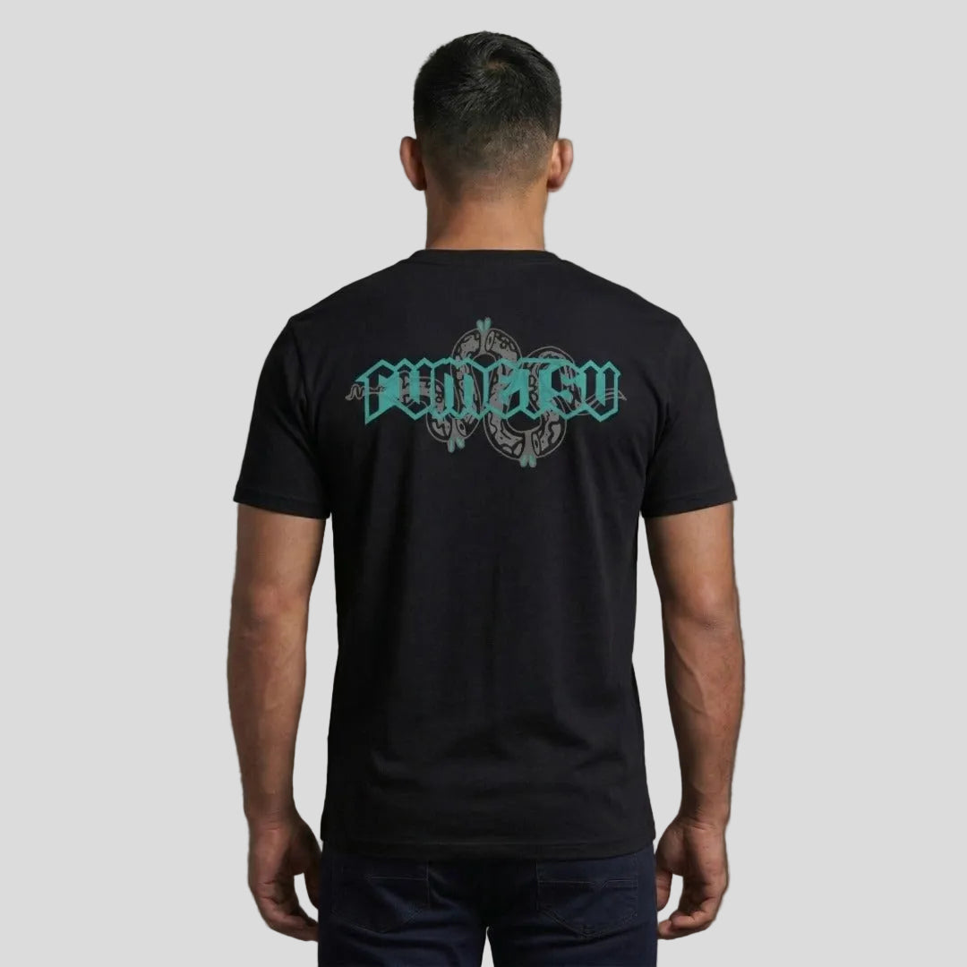 Fumetsu Inked Snake T-Shirt Black/Grey/Teal Lifestyle 2