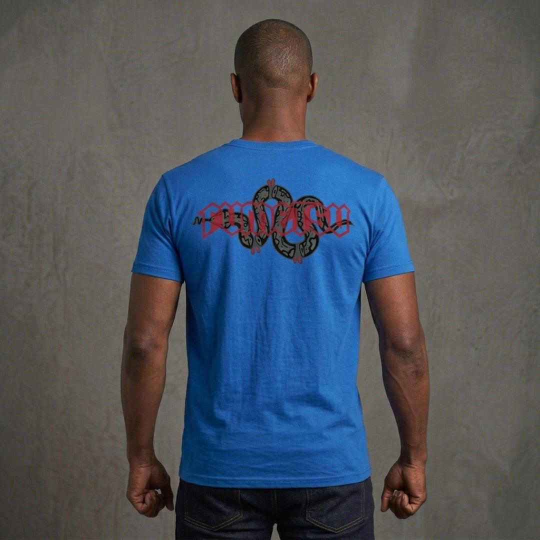 Fumetsu Inked Snake T-Shirt Blue/Red Lifestyle 2