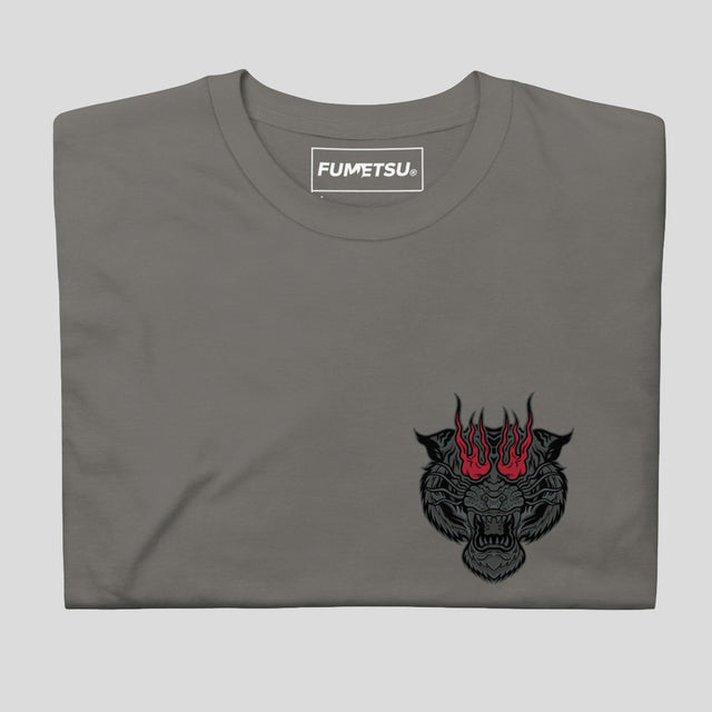 Fumetsu Inked Tiger T-Shirt Charcoal/Red Folded