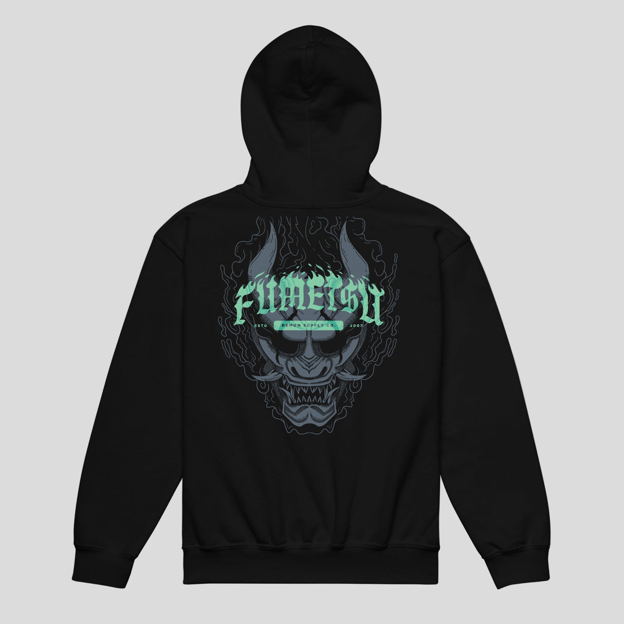 Fumetsu Oni Demon Kids Hoodie Black/Blue Back