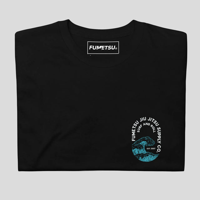 Fumetsu Surf and Roll T-Shirt Black Folded