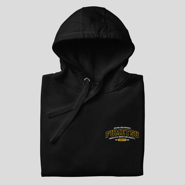 Fumetsu Varsity Hoodie Black Folded