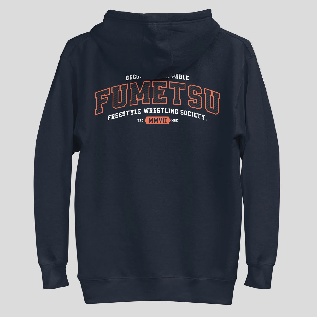 Fumetsu Varsity Hoodie Navy Back
