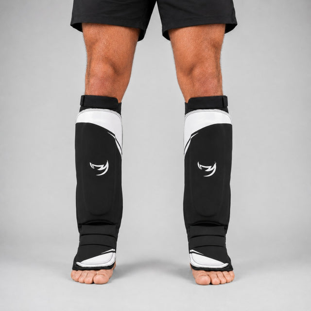 Fumetsu Ghost S3 MMA Shin Guards Black/White Lifestyle 3