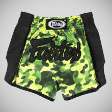 Green Fairtex BS1710 Camo Slim Cut Muay Thai Shorts