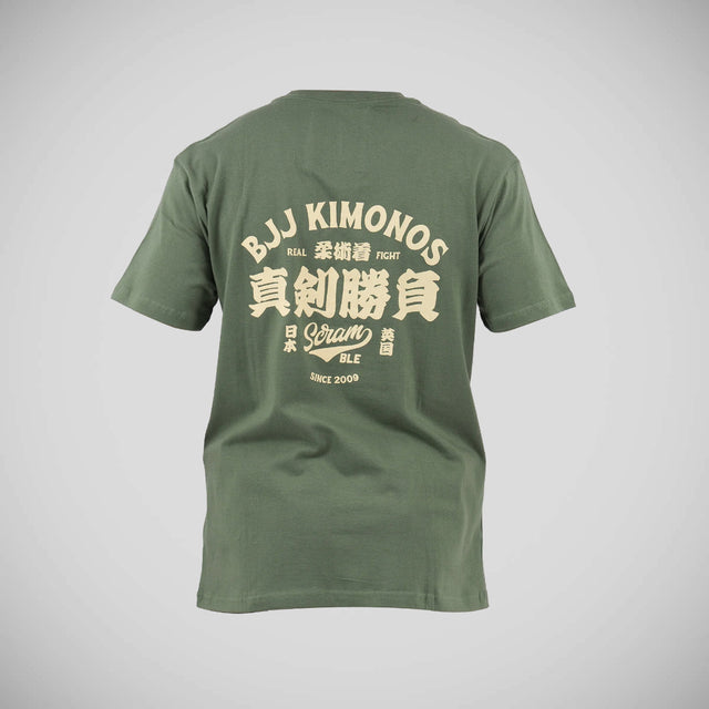 Scramble Kimono Label T-Shirt Green
