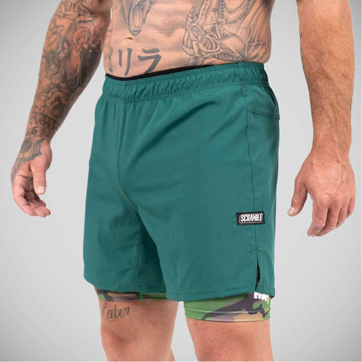Scramble Combination Shorts Green/Woodland Camo