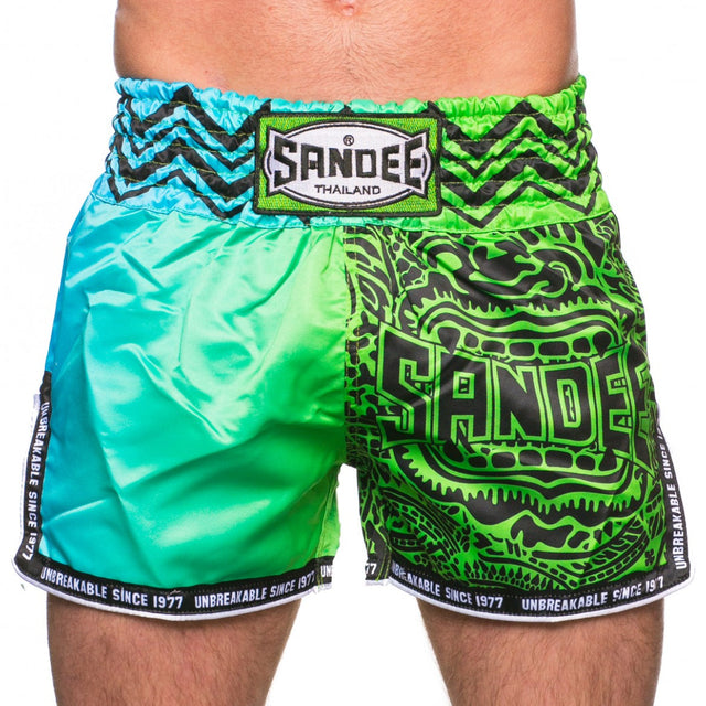 Sandee Warrior Muay Thai Shorts Green/Blue