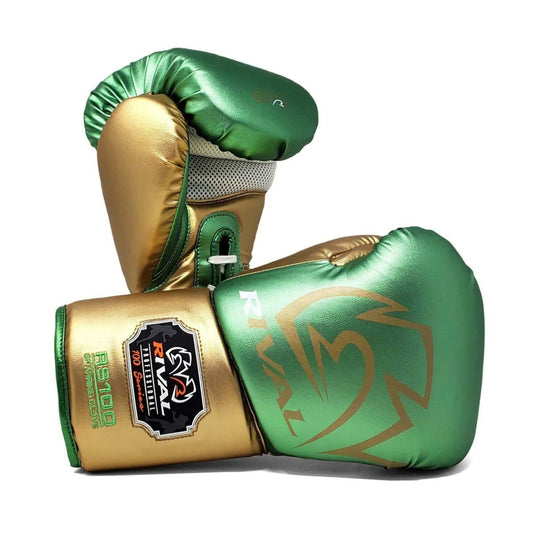 Green/Gold Rival RS100 Professional Sparring Gloves