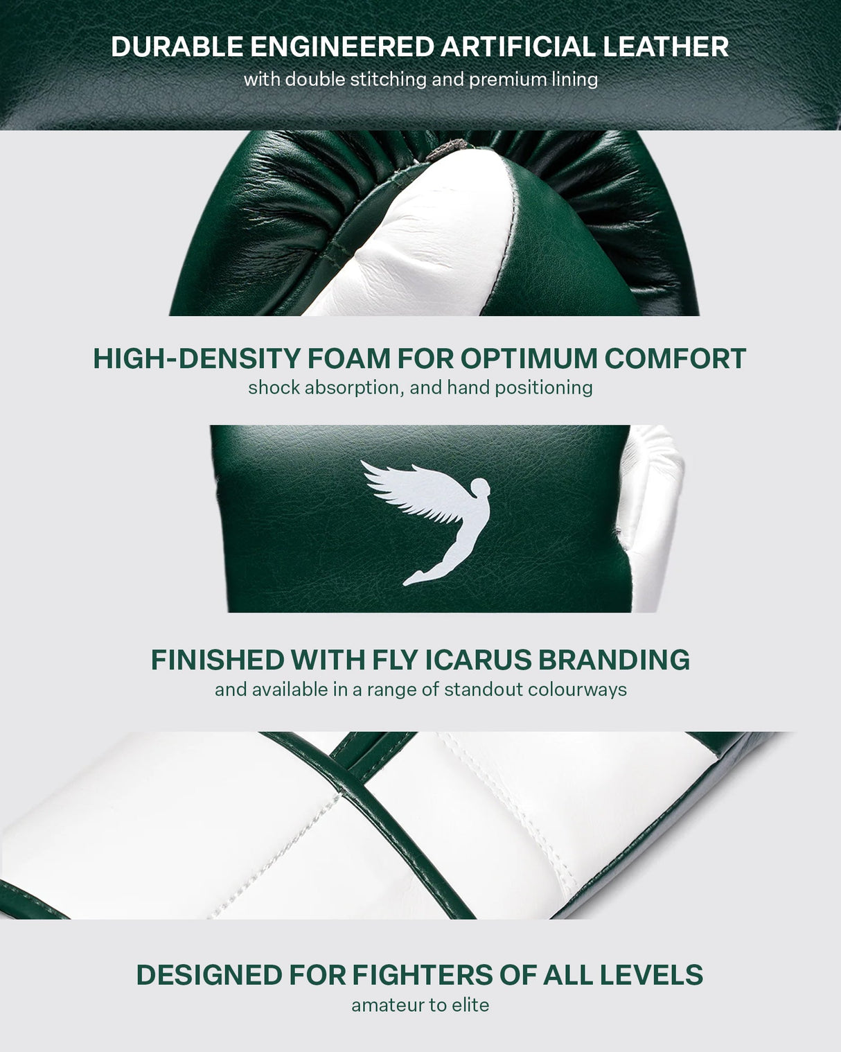 Fly Superloop Pro X 2 Boxing Gloves Petrol Green/White