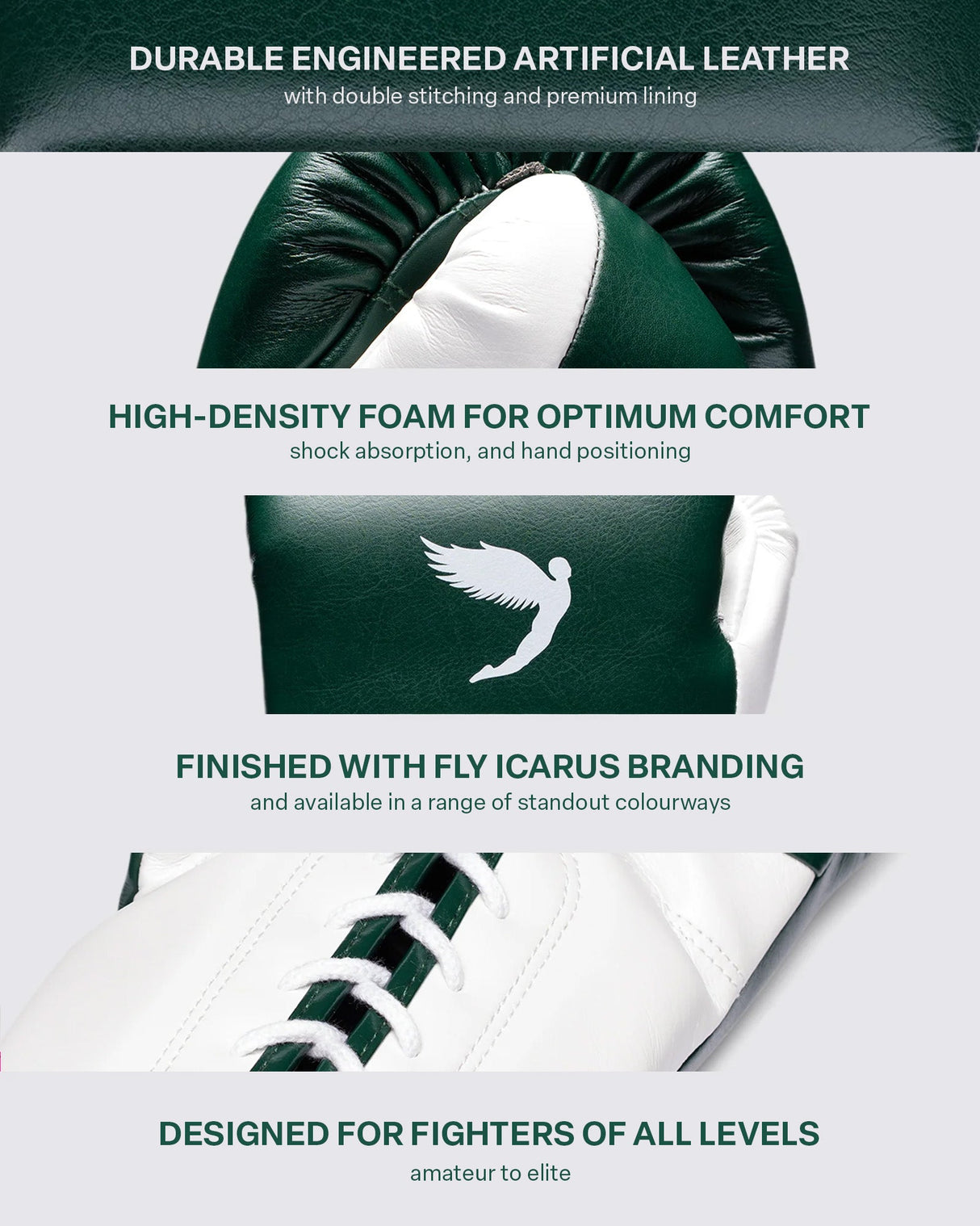 Fly Superlace Pro X 2 Boxing Gloves Petrol Green/White