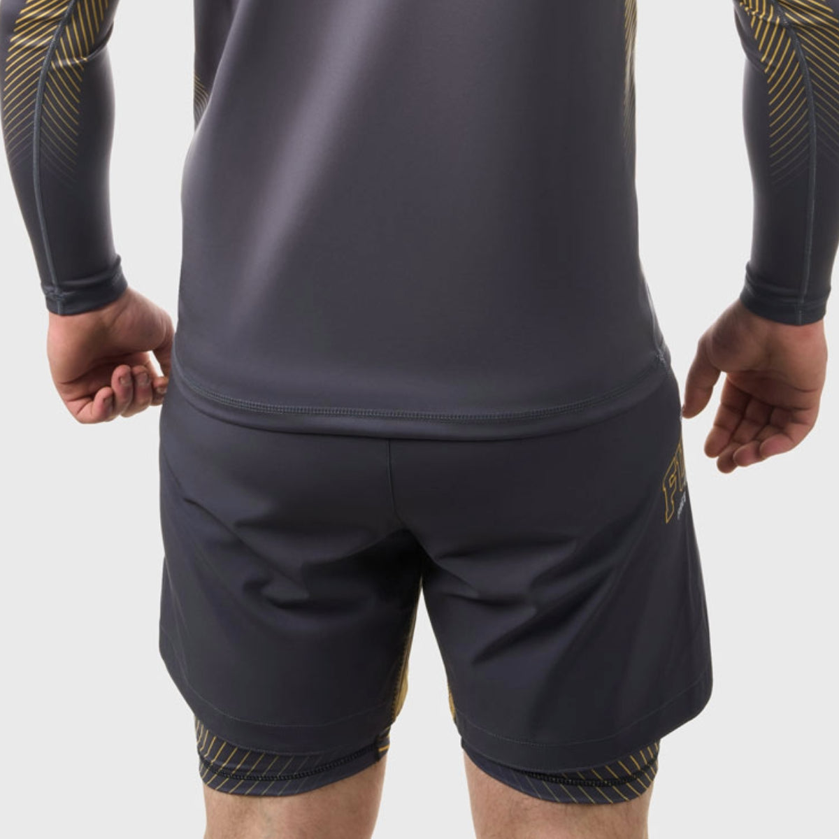 Fumetsu varsity подвійний шар бойові шорти сірий