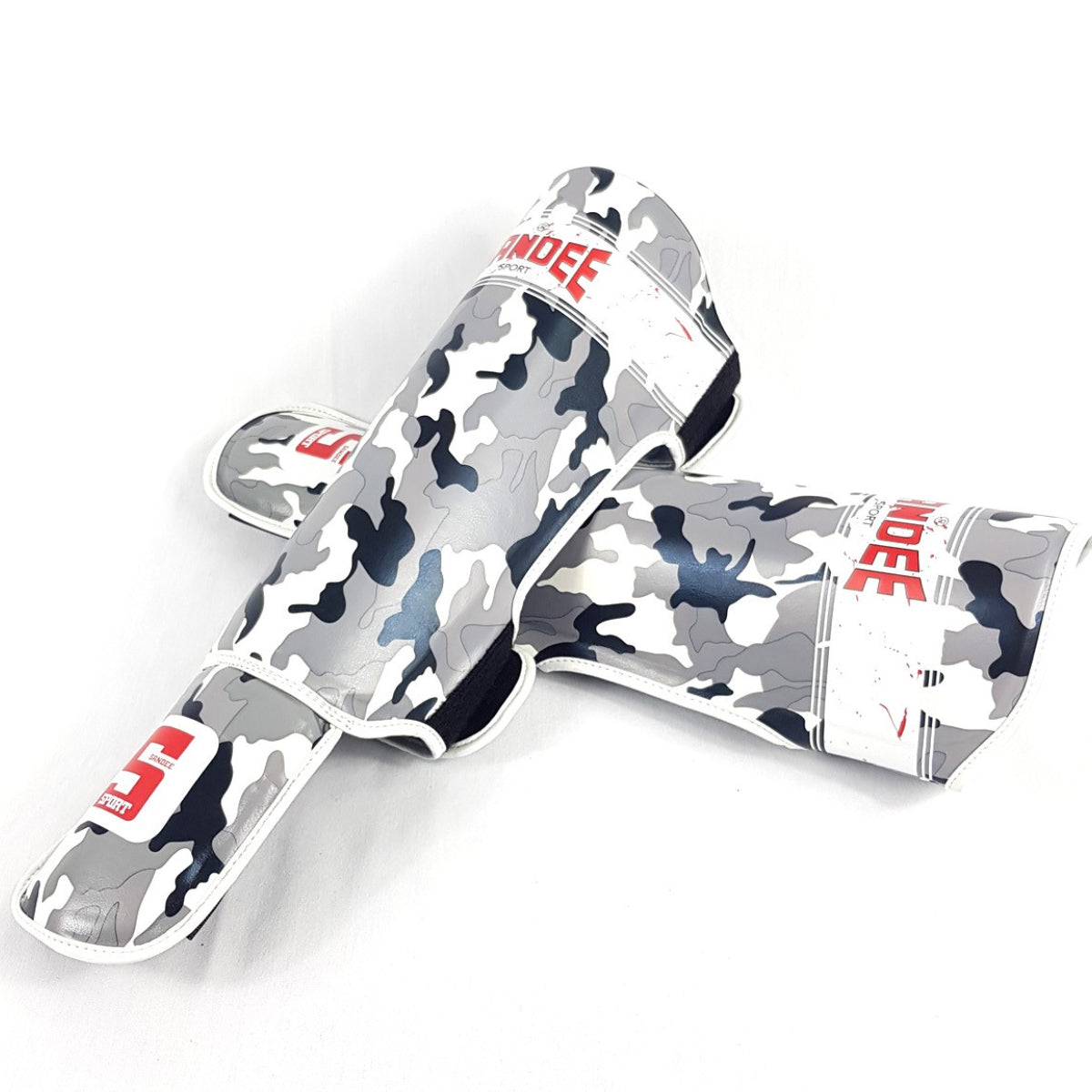 सैंडी स्पोर्ट स्लिम कैमो शिन गार्ड ग्रे/व्हाइट