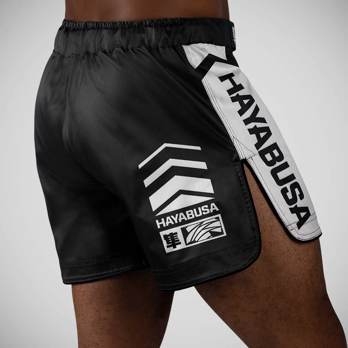 Ikona Hayabusa Mid-Thigh MMA Shorts Black/White