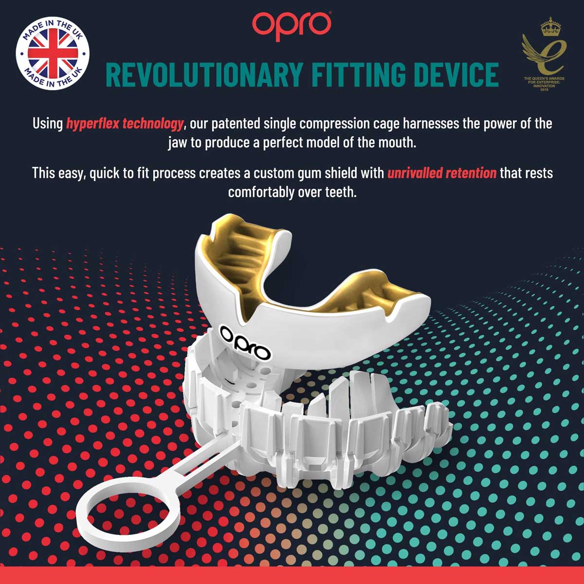 Opro Junior Mystant Custom-Fit Одиночный рот охрана небо синий/белый