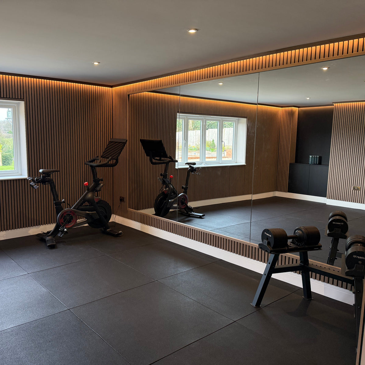 Sprung 20mm PRO Rubber Gym Floor Tiles - Smooth Top - Black