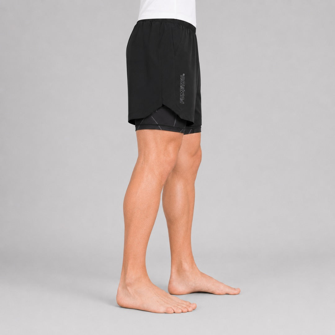 Icon Dual Layer Training Shorts Black Lifestyle 4