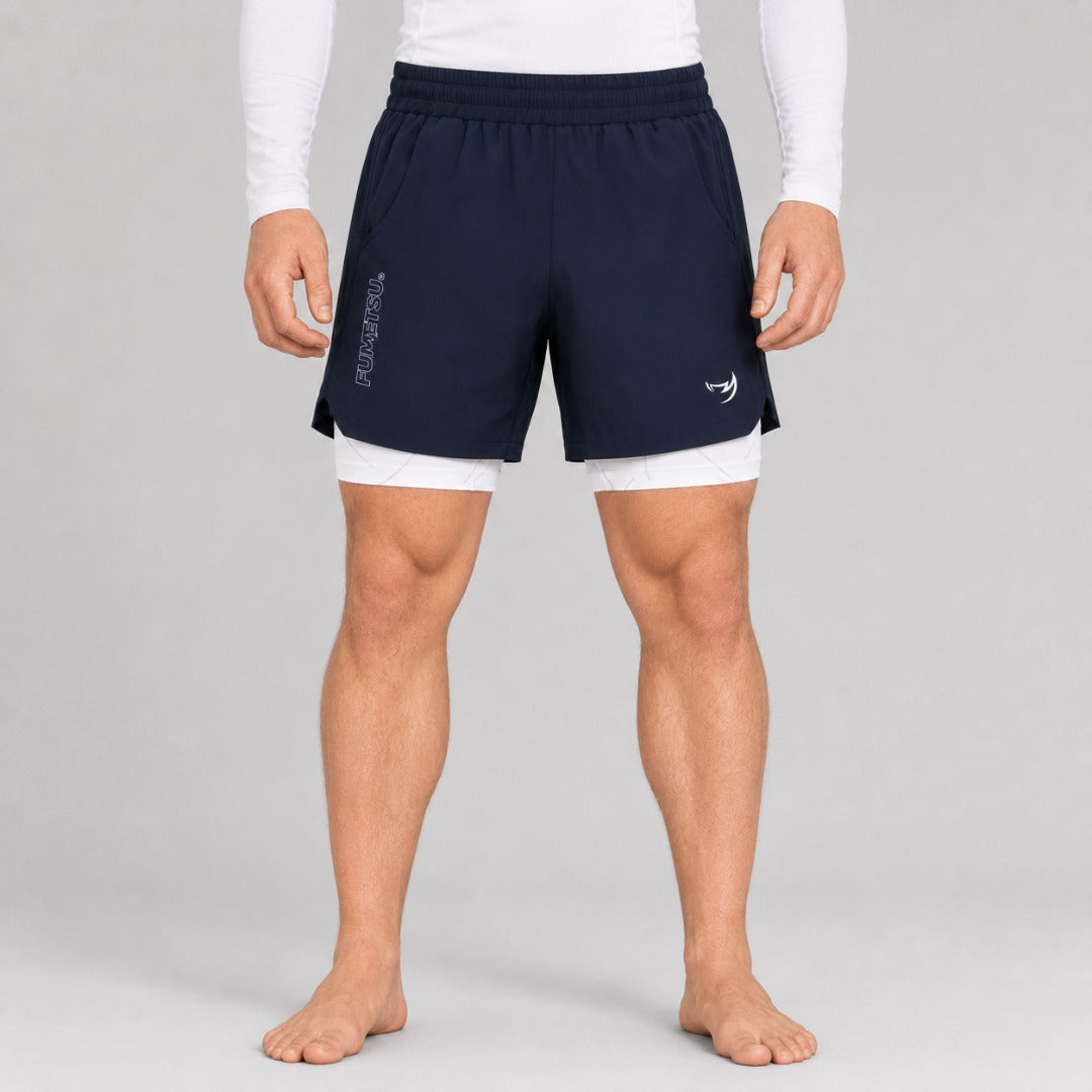 Icon Dual Layer Training Shorts Navy/White Lifestyle 6