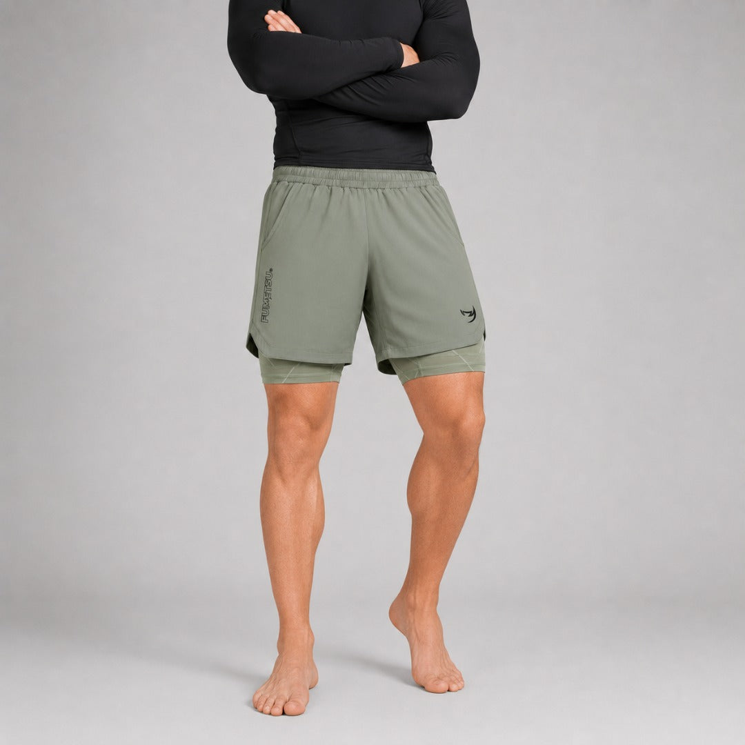 Icon Dual Layer Training Shorts Sand Lifestyle 4