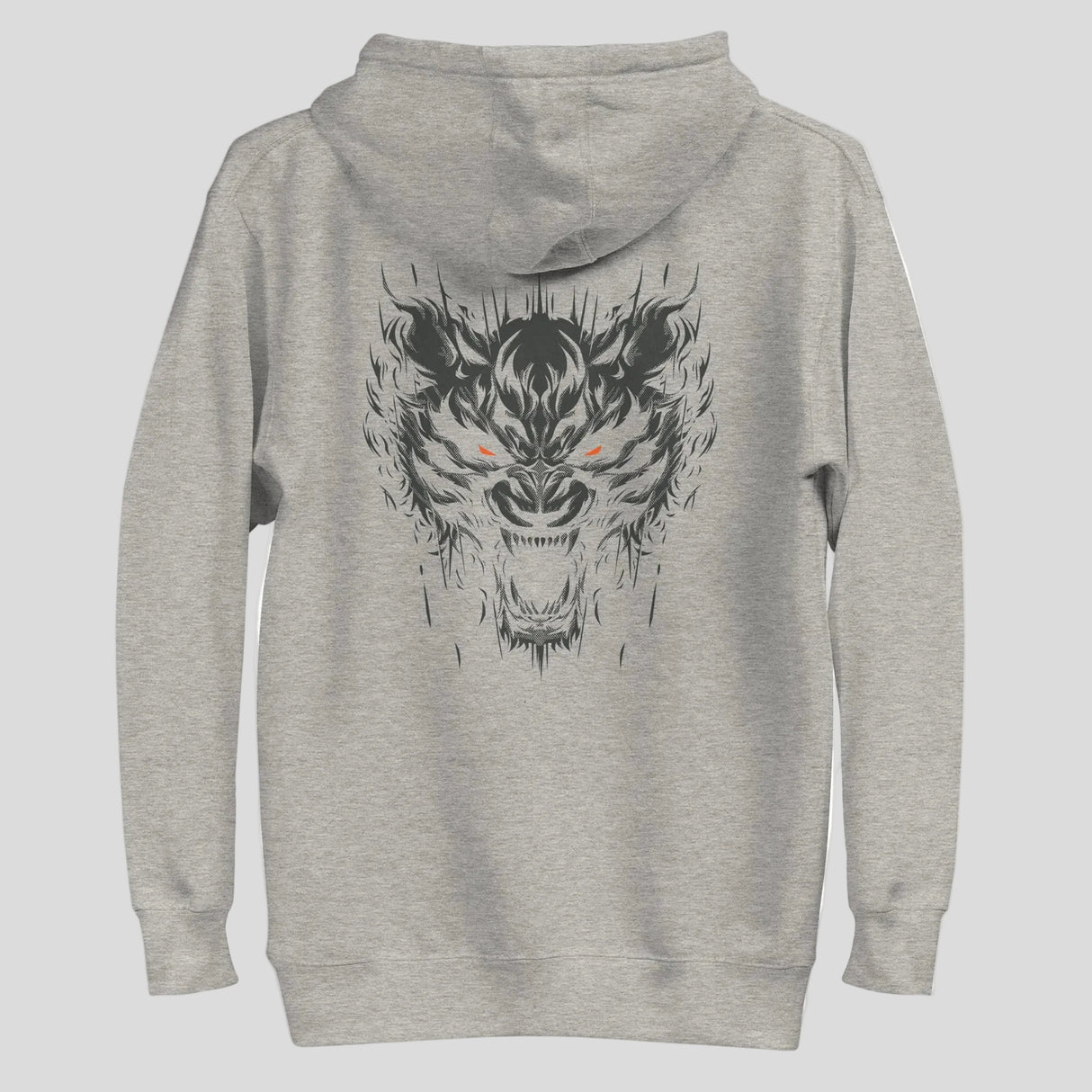 Fumetsu Immortal Tiger Hoodie Grey/Orange Back