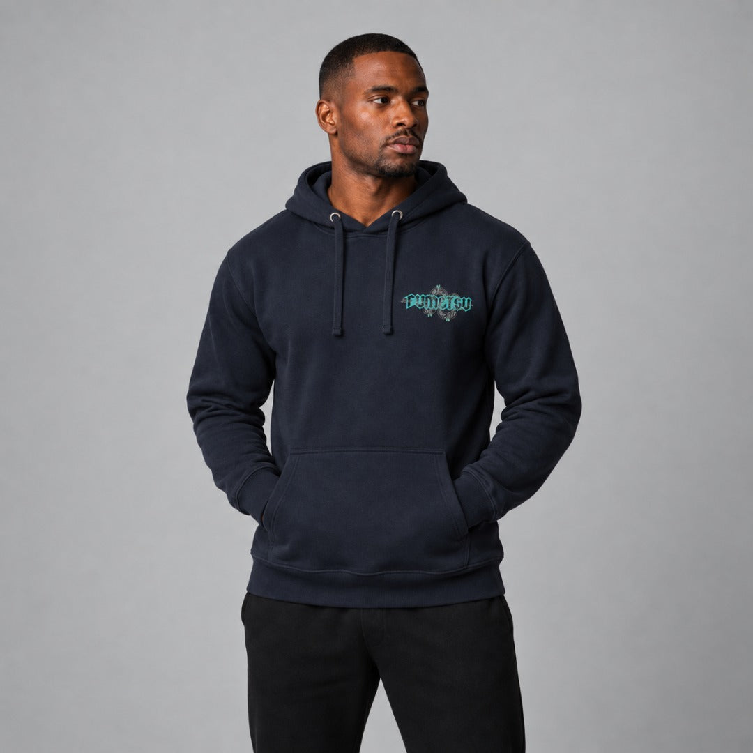 Fumetsu Inked - Snake Hoodie Navy/Teal Photoshoot 2