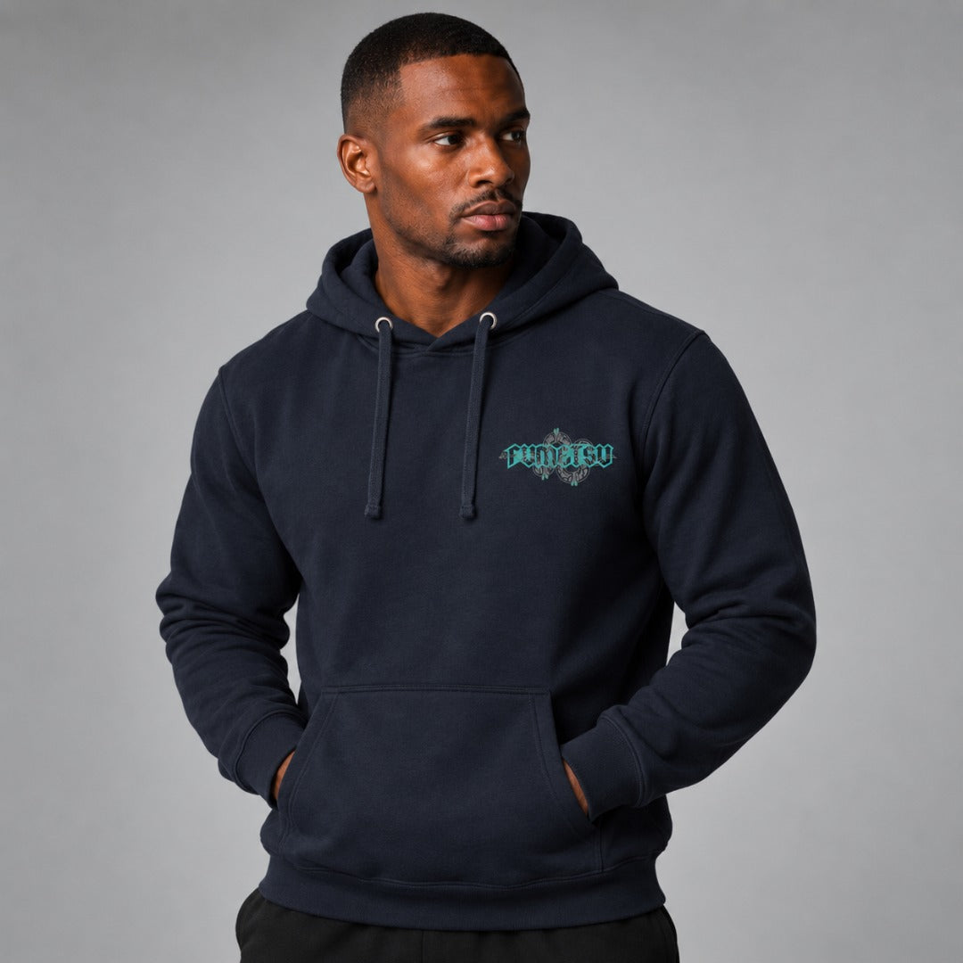Fumetsu Inked - Snake Hoodie Navy/Teal Photoshoot 4