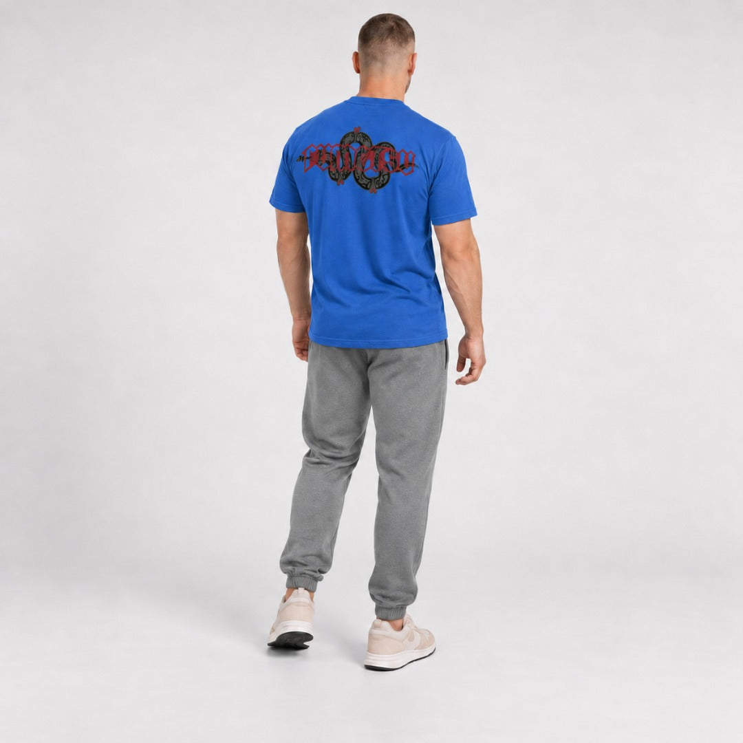 Fumetsu Inked - Snake T-Shirt Blue/Red Back View