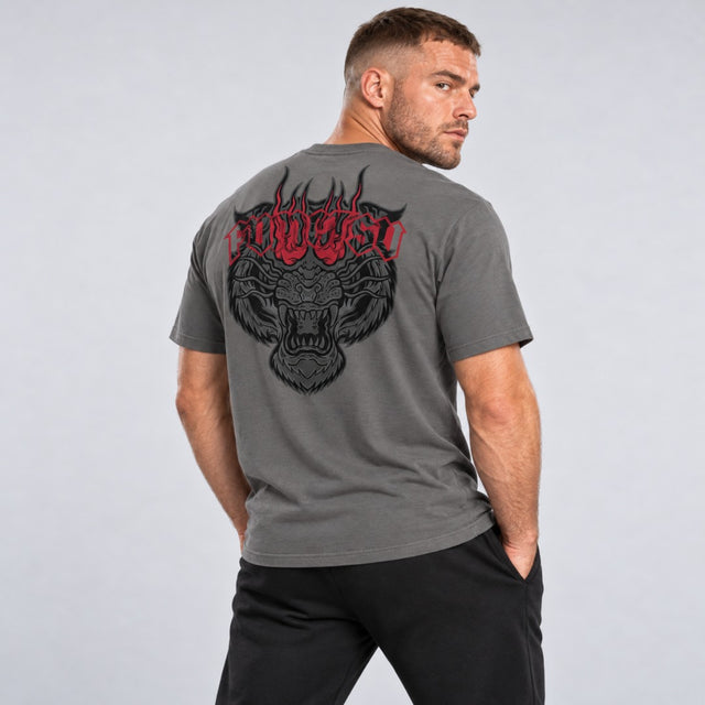 Fumetsu Inked - Tiger T-Shirt Charcoal/Red at Made4Fighters 2