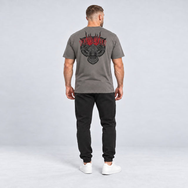 Fumetsu Inked - Tiger T-Shirt Charcoal/Red at Made4Fighters 4