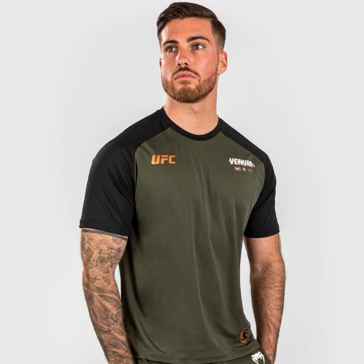 Khaki Venum UFC Adrenaline Dry Tech T-Shirt from Made4Fighters