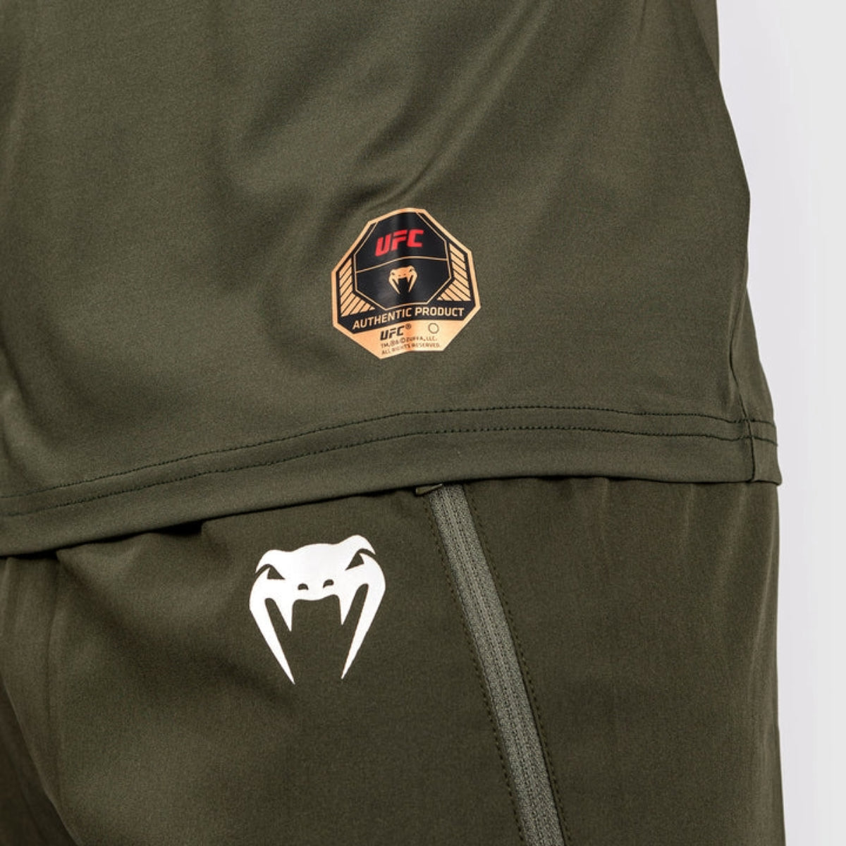 Venum UFC Adrenaline Authentic Fight Week Dry Tech T-Shirt Khaki/Bronze