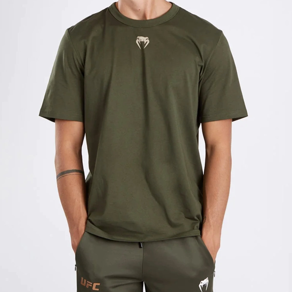 Venum UFC Adrenaline Authentic Fight Week T-Shirt Khaki/Bronze