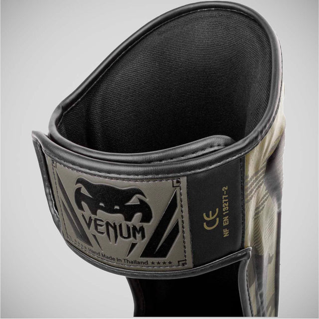 Venum Elite Shin Guards Khaki/Camo