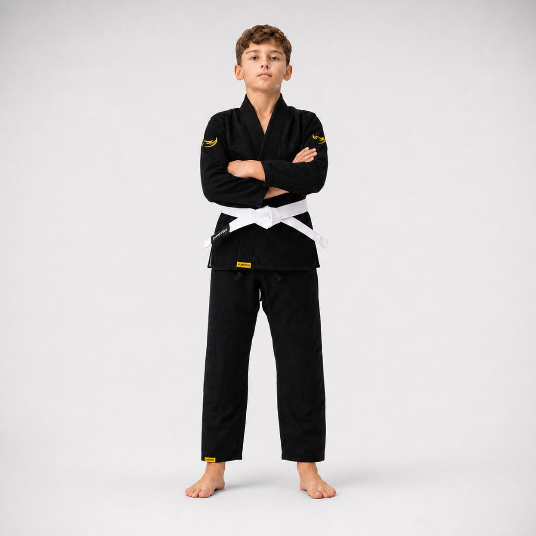 Fumetsu Kids Ghost V-Lite BJJ Gi Black/Yellow