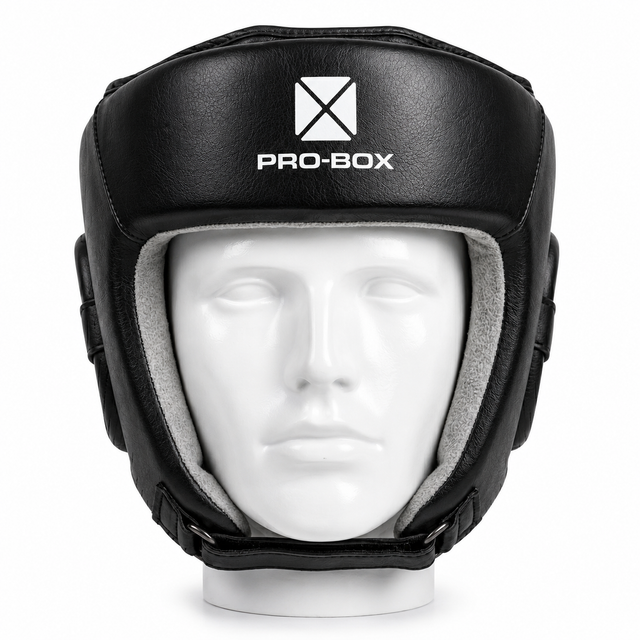 Pro-Box Leather Club Essentials Head Guard Black
