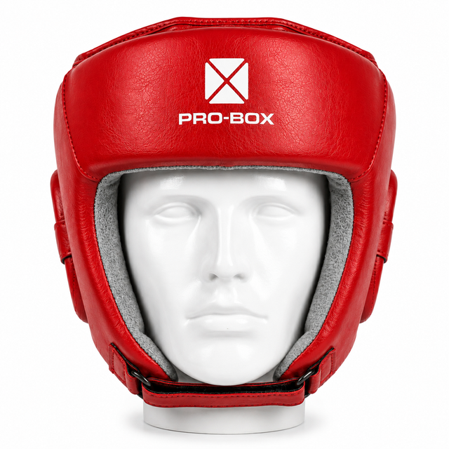 Pro-Box Leather Essential Head Guard Red